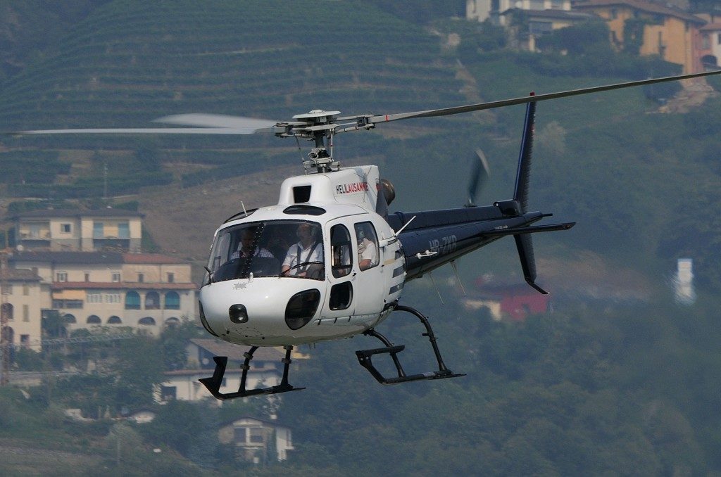 Helicopter in flight